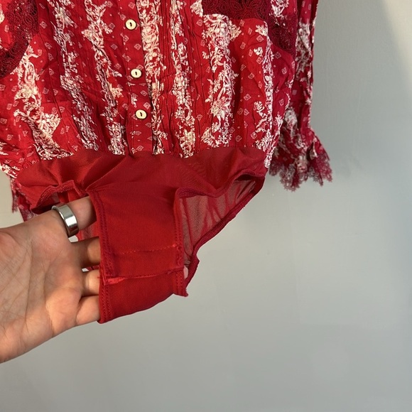 Free People After Hours Red Bodysuit Size M - Picture 6 of 16